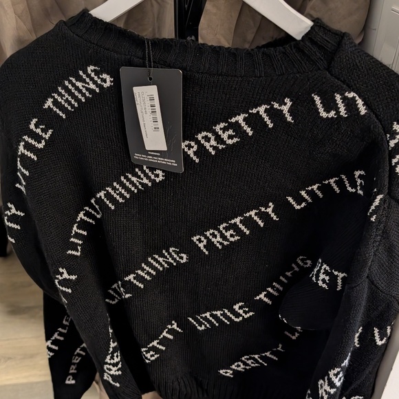 PRETTY LITTLE THING: Black Knitted Sweater - Picture 7 of 9